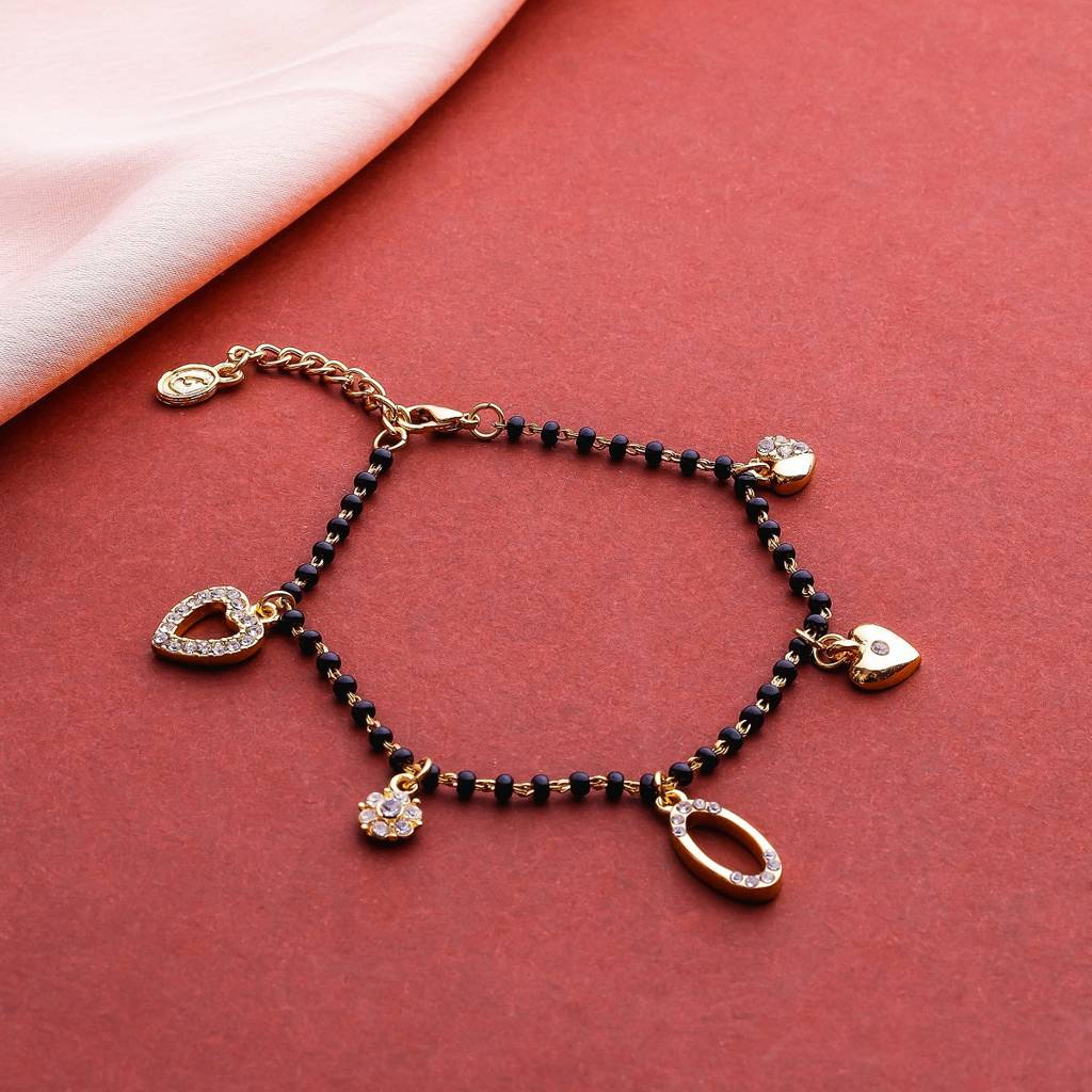 Estele Gold Plated Fashionable Mangalsutra Bracelet For Women