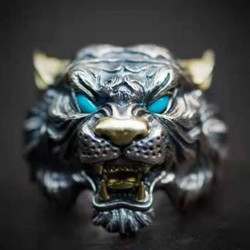 Sterling Silver Tiger Ring