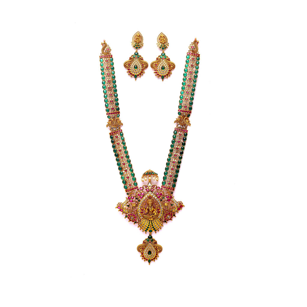 matte gold and kemp lakshmi Haram and