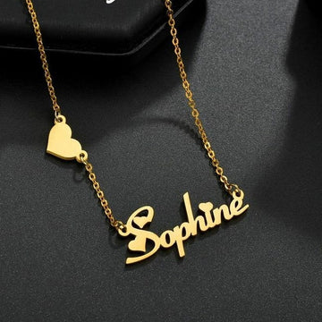 Gold Plated Personalized Heart Name