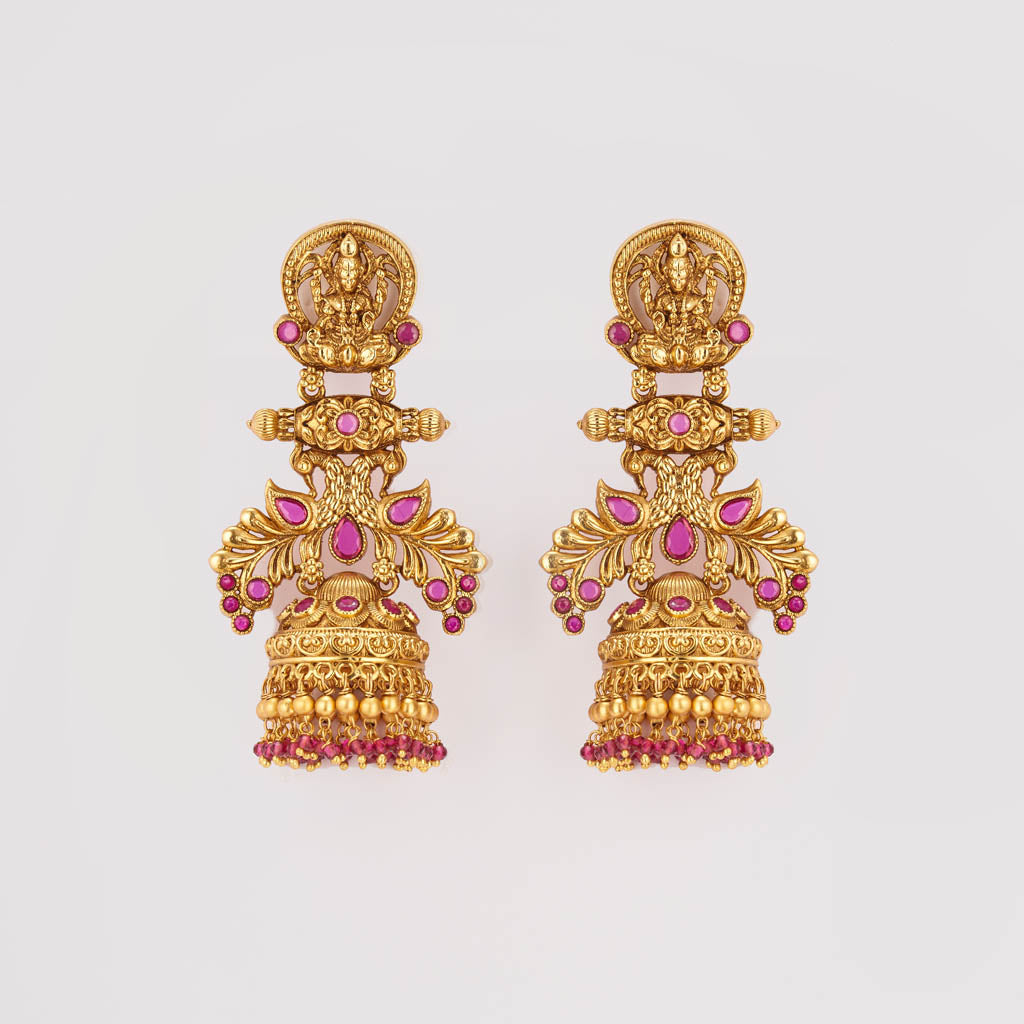 Temple matt gold ruby hanging