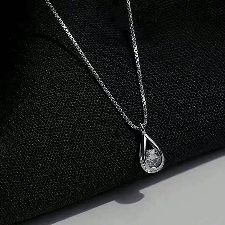 Hallmarked Silver Drop Pendant With Chain