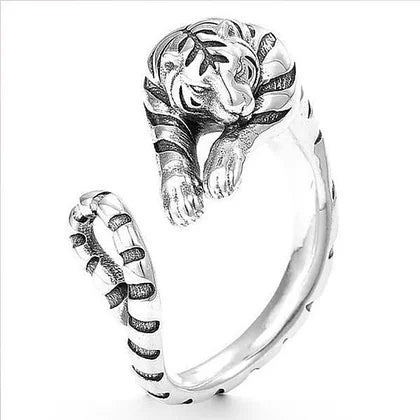 Sterling Silver Year Of The Tiger Amulet Ring