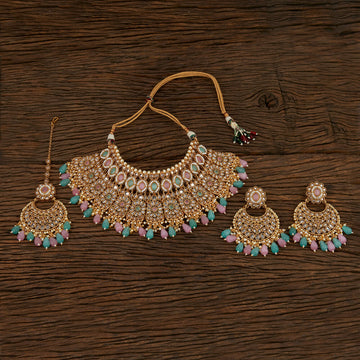 Antique Mukut Necklace With Gold Plating-003