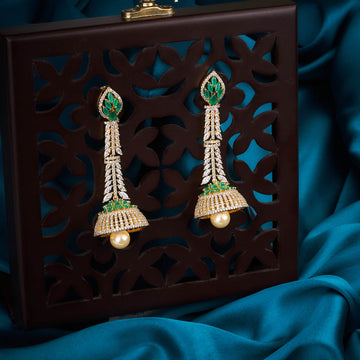 green pearl jhumkas