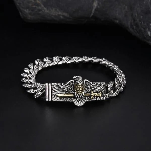 Sterling Silver Personalized Eagle Bracelet