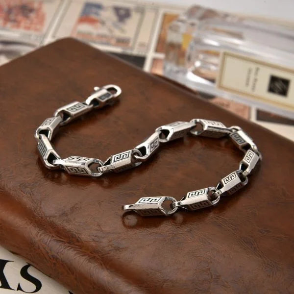 Sterling Silver Bully Möbius Pattern Bracelet