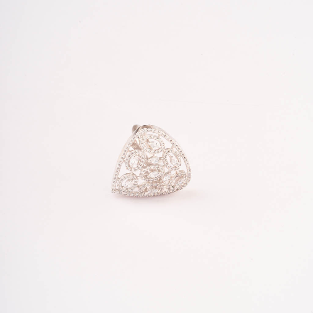 Women white A.D stone studded finger ring