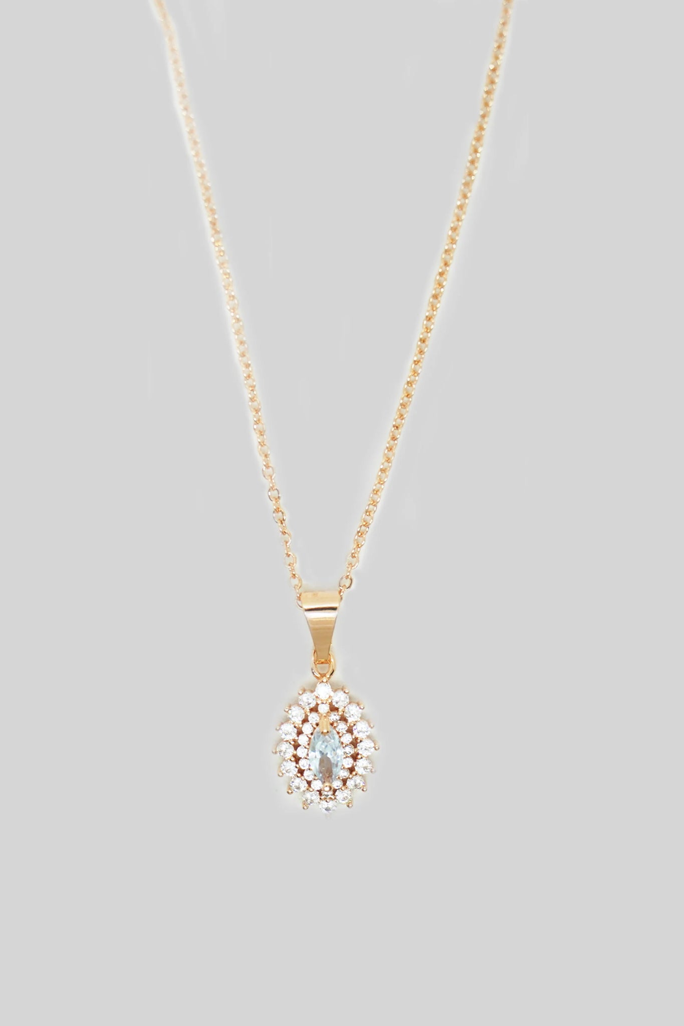 Rose Gold Leaf Shaped Pendant Necklace