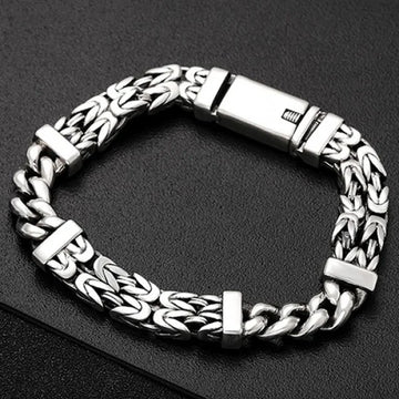 Sterling Silver Byzantine and Curb Chain Bracelet