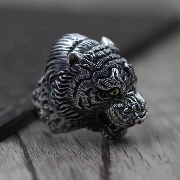 Sterling Silver Handmade Tiger Ring