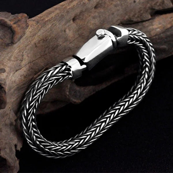 Sterling Silver Braided Chunky Chain Bracelet