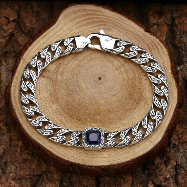 Sterling Silver Square Zirconia Tangleweed Bracelet