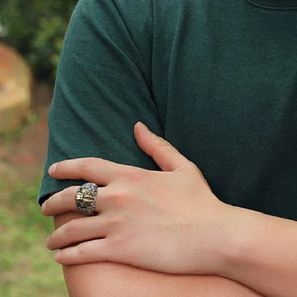 Sterling Silver Vintage Tiger Rose Ring