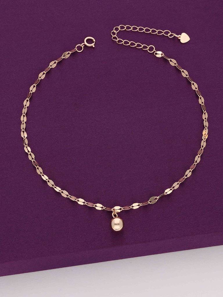Sterling Silver Rose Gold The Statement Argent Orb Anklet
