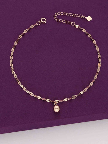 Sterling Silver Rose Gold The Statement Argent Orb Anklet