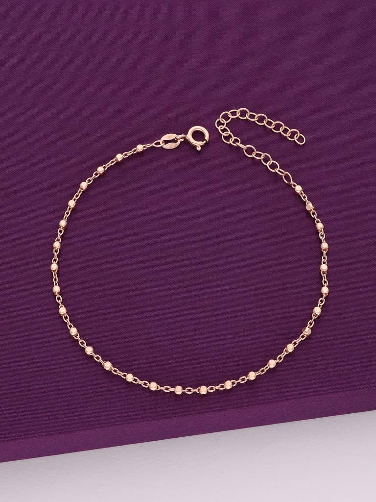 Regal Diamond Anklet In 92.5 Sterling Silver