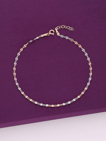 Sterling Silver & Rose Gold Anklet