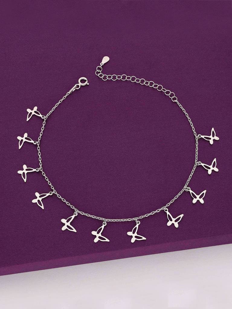 Sterling Silver Butterfly Bliss Anklet