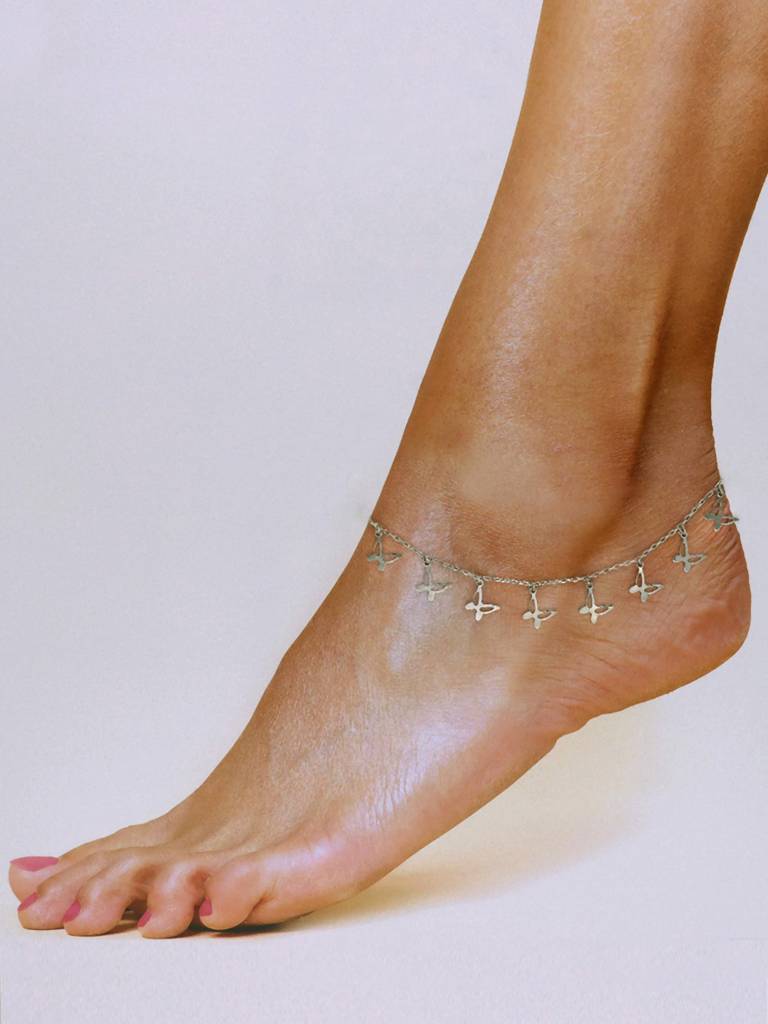 Sterling Silver Butterfly Bliss Anklet