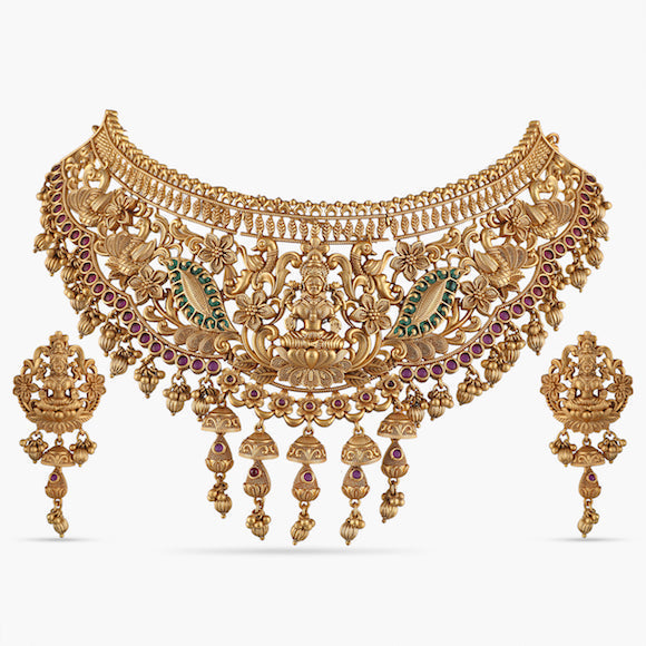 Gold Plated Antique Choker Set