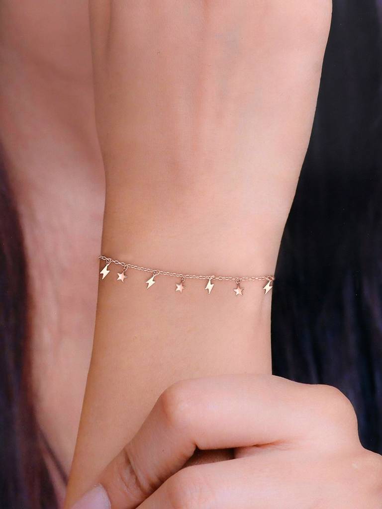 Sterling Silver Rose Gold A Lightning Of Stars Bracelet