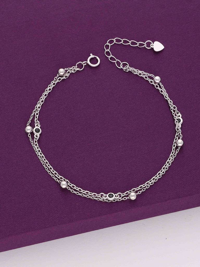 Sterling Silver Minimalistic Double Lined Casual Bracelet