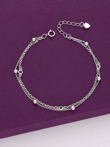 Sterling Silver Minimalistic Double Lined Casual Bracelet