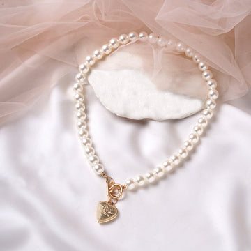 Akoya Pearl Heart Necklace