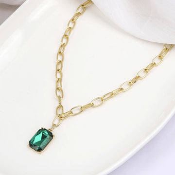 Bridget Emerald Green Stone Necklace