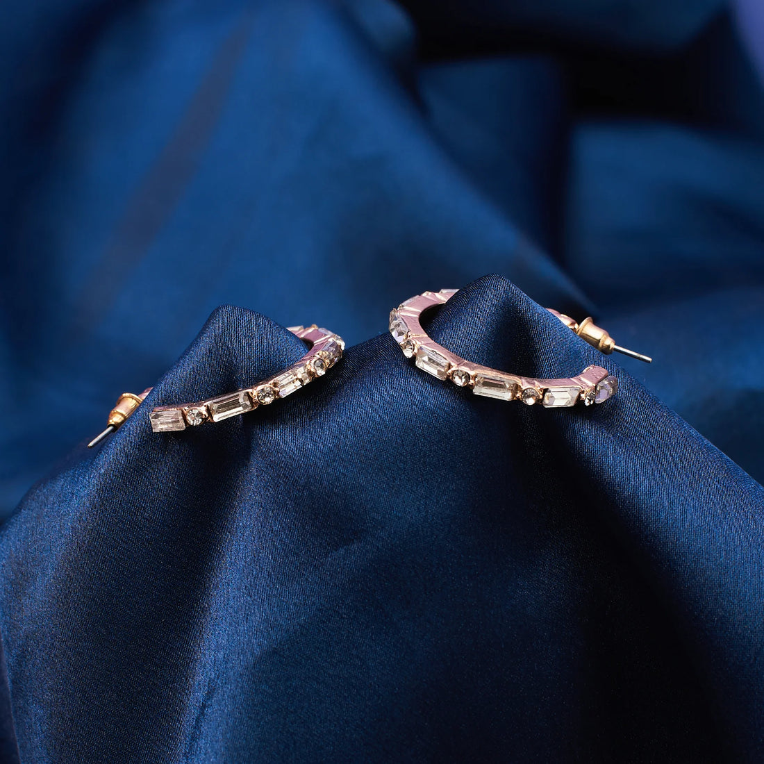 Diamond-Cut Golden Hoops