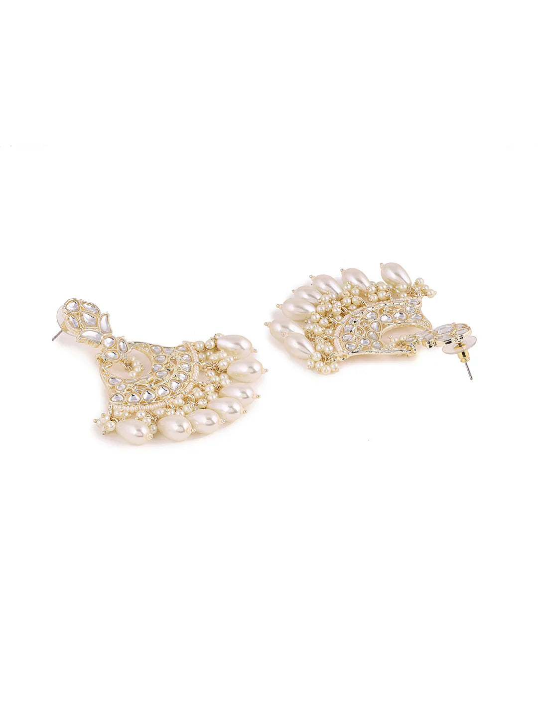 Pearl Kundan Floral Earrings