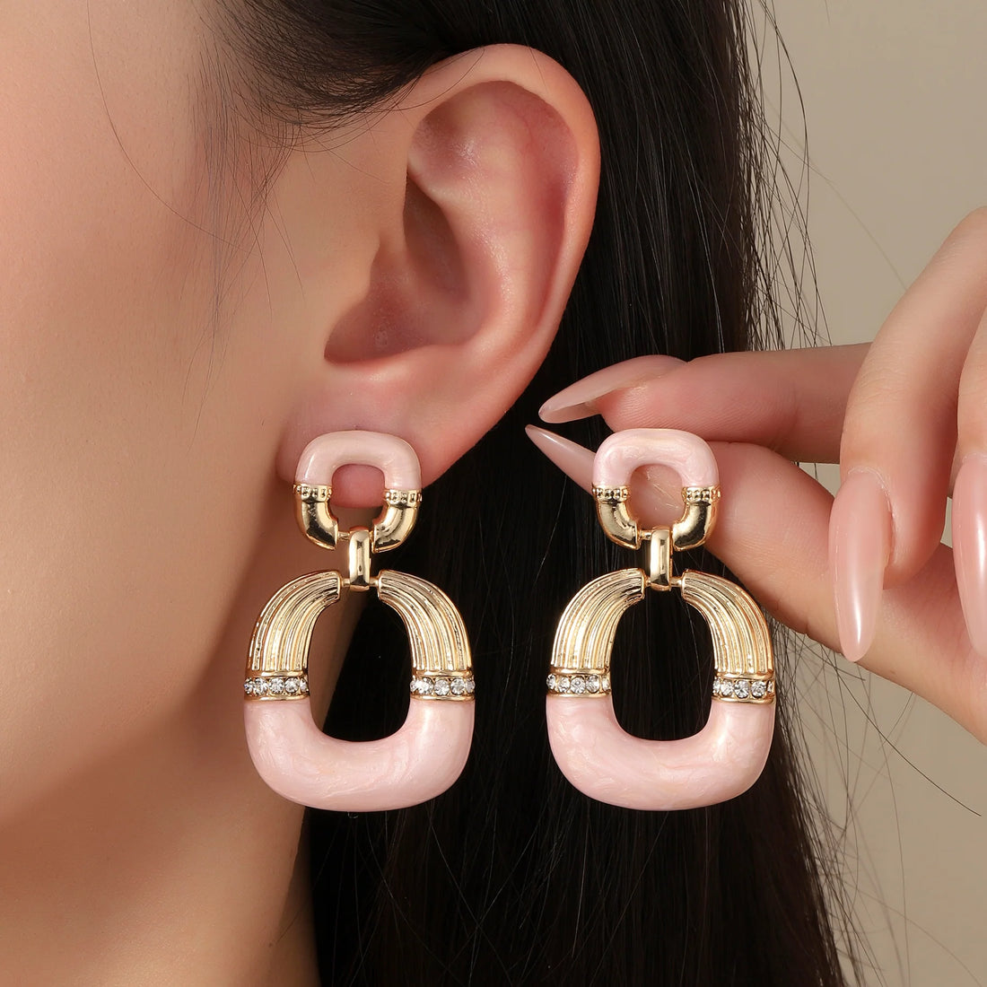 Mauve Luxury Gold Earring