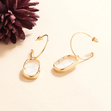 Leidy Marble Gold Hoop Earring