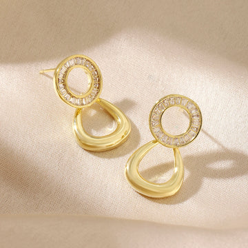 Yume Crystal Round Gold Earring