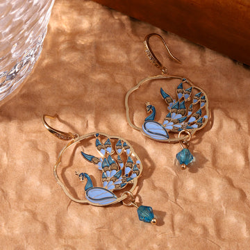 Majestic Peacock Plume Earrings