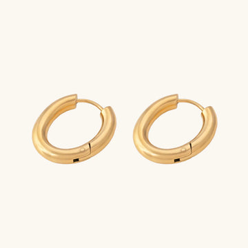 Oval Shape Hoop Earrings