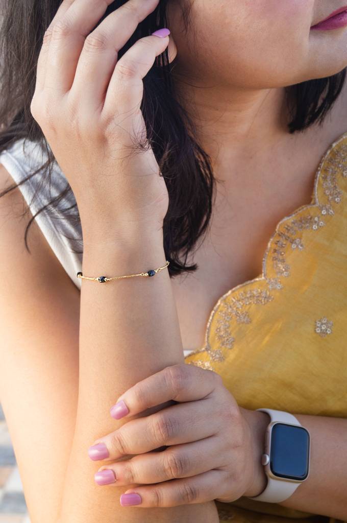 Minimal Traditions Rose Gold Plated Sterling Silver Mangalsutra Bracelet