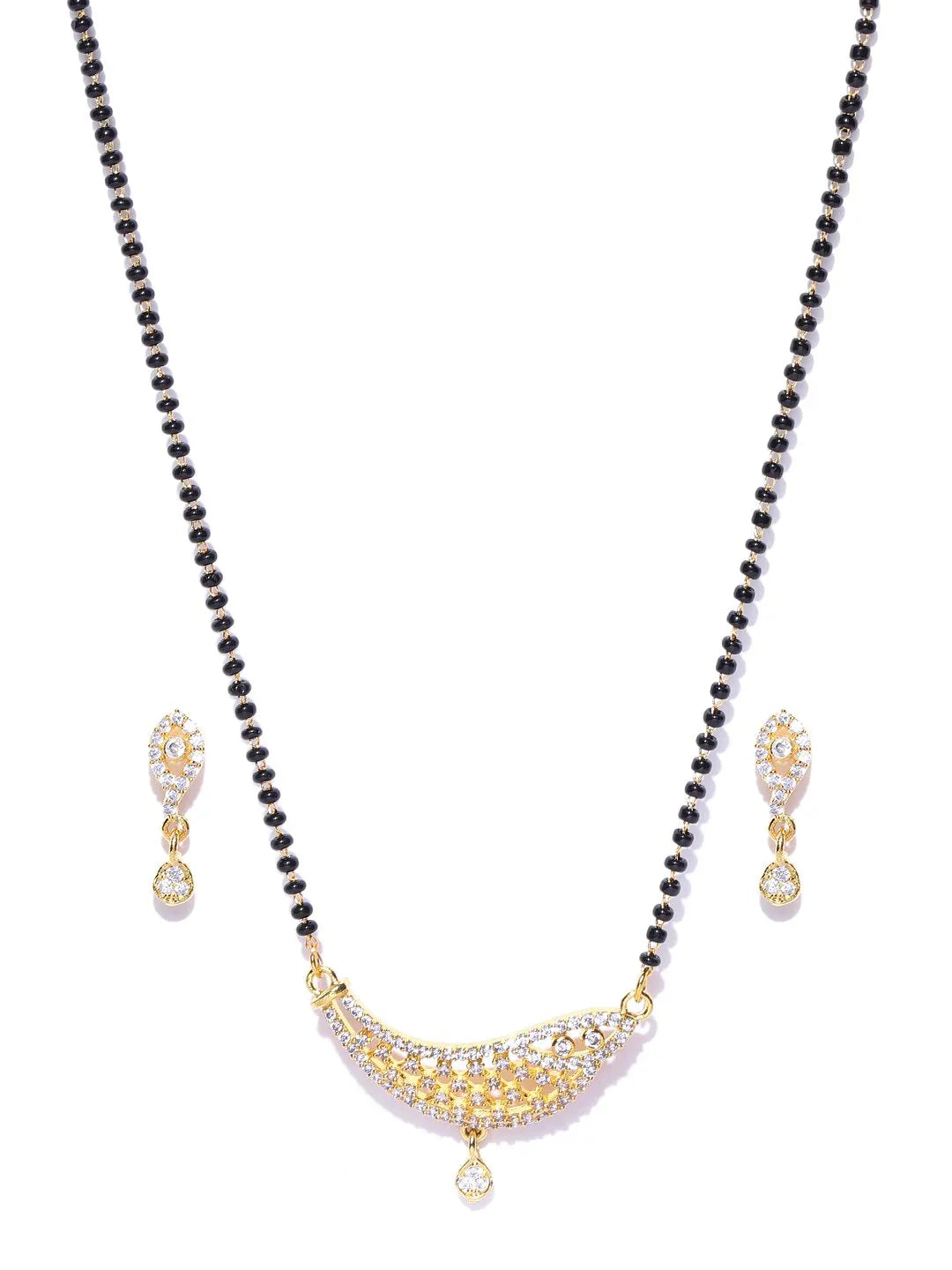 American Diamond Mangalsutra Set With Earrings
