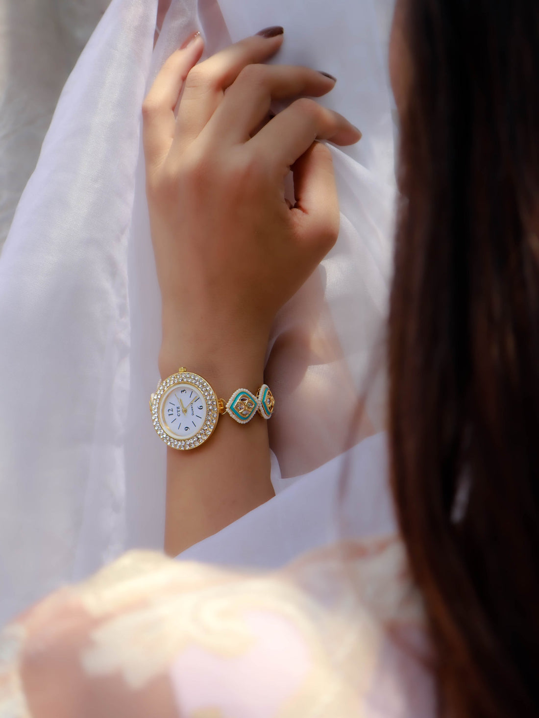 Turquoise Meenakari Wrist fashion Watch