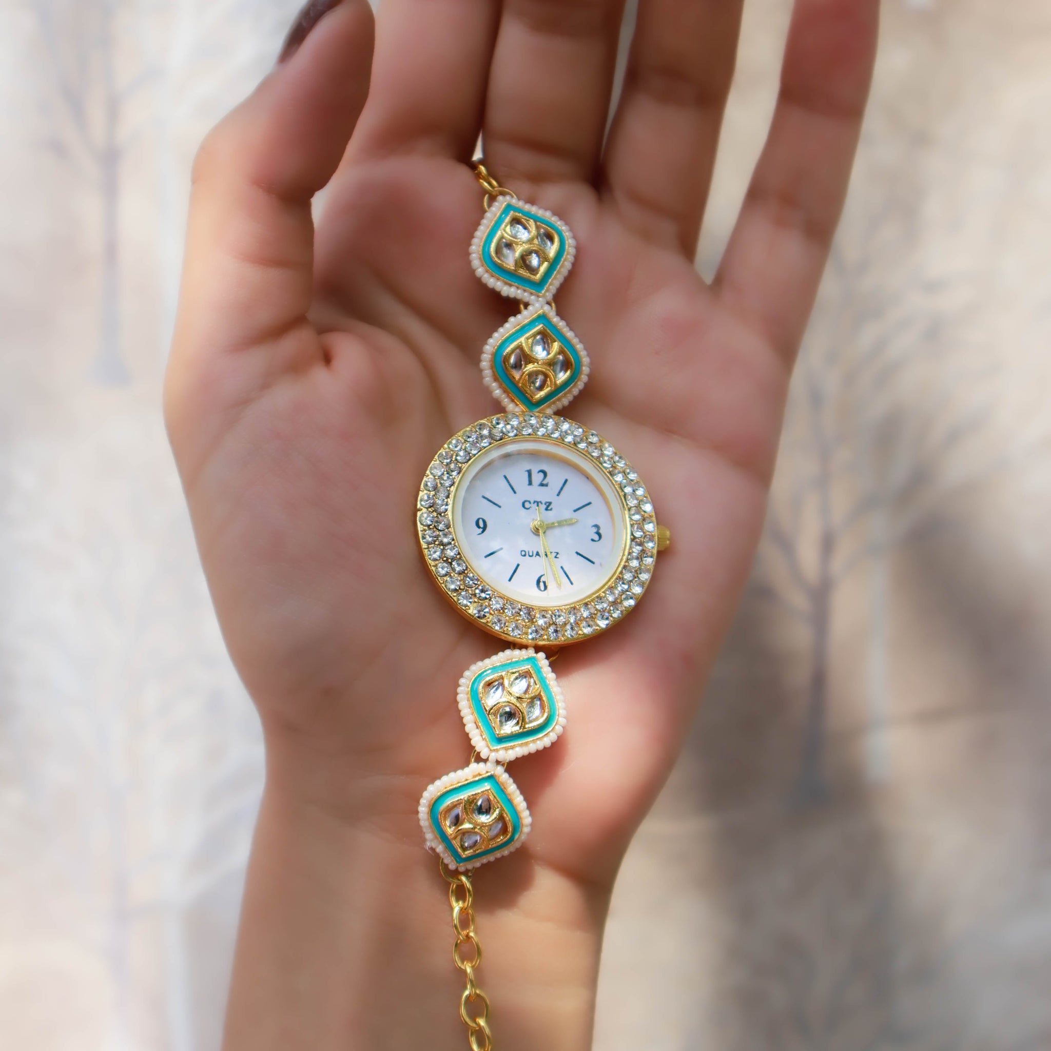 Turquoise Meenakari Wrist fashion Watch