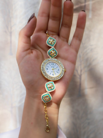 Turquoise Meenakari Wrist fashion Watch
