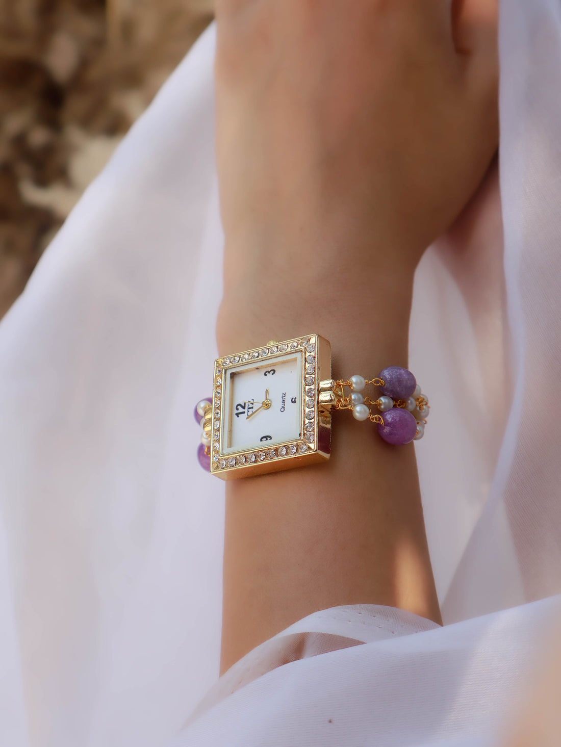 Purple Wrist Chain Watch