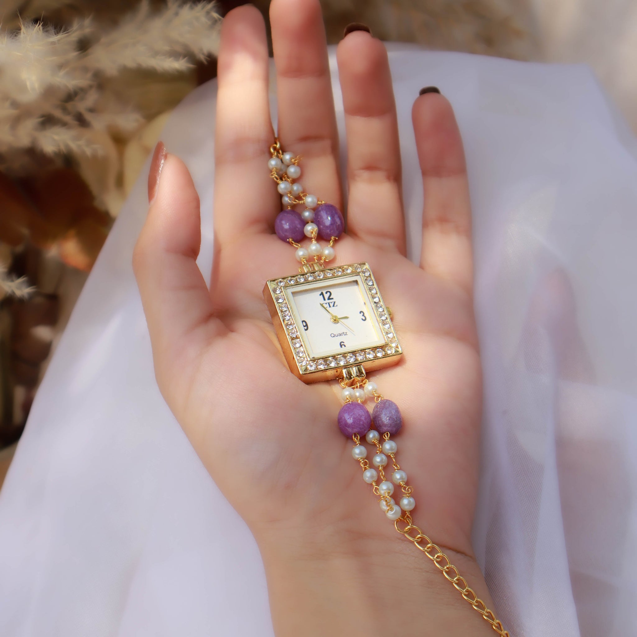 Purple Wrist Chain Watch