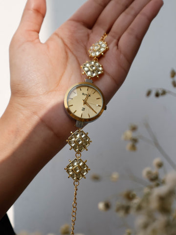 Kundan Wrist gold-plated Watch