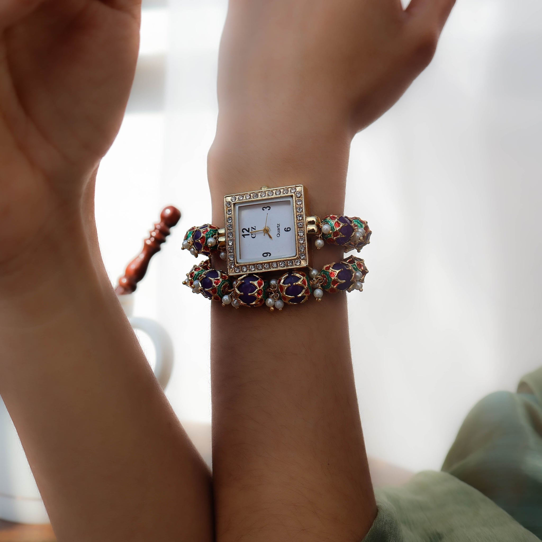 Purple Bracelet and Wrist Watch Set