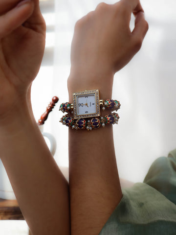 Purple Bracelet and Wrist Watch Set