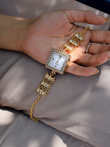 Kundan Wrist gold-plated Watch