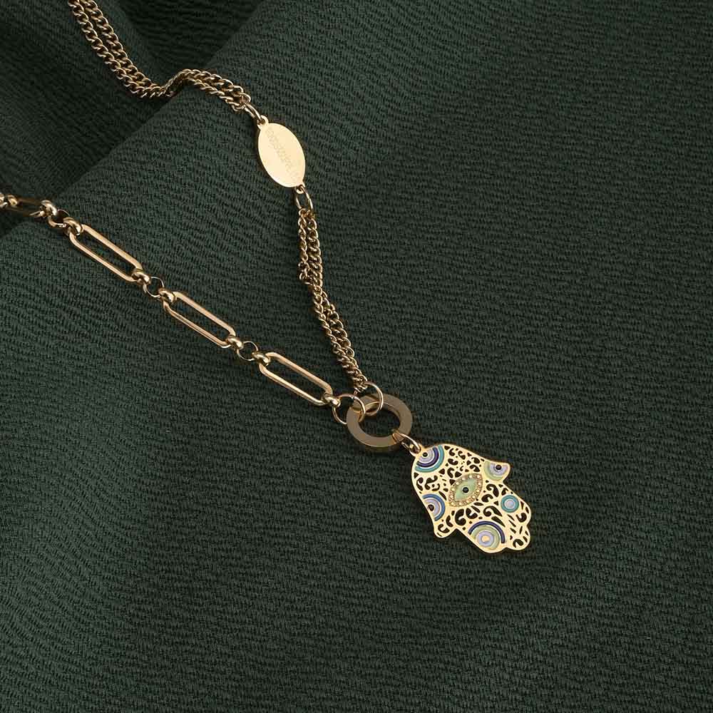 Hamsa Evil Eye Necklace