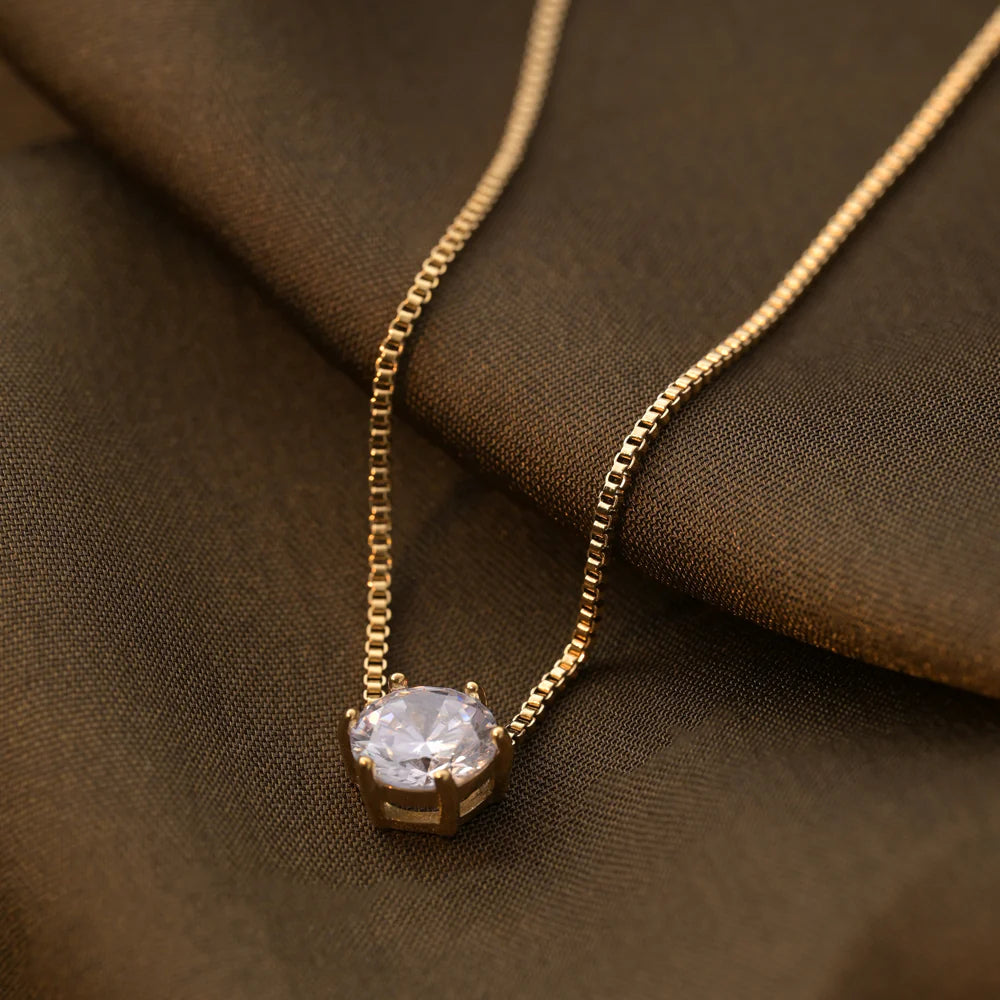 Round Solitaire Necklace